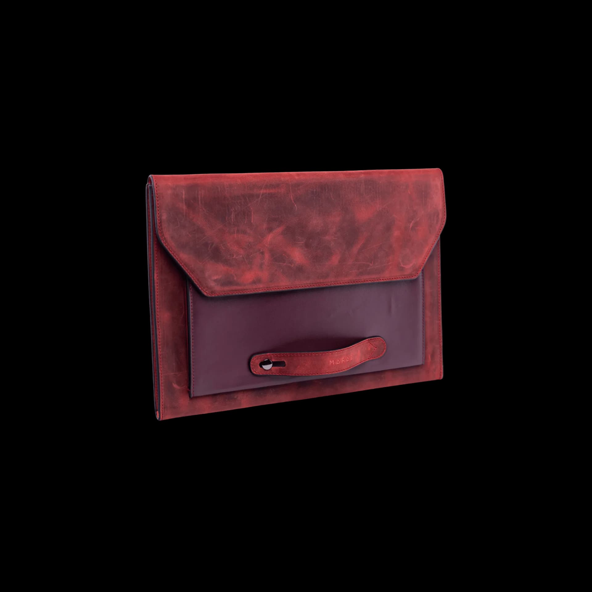 Porte-Document Rouge Bordeau Vieilli